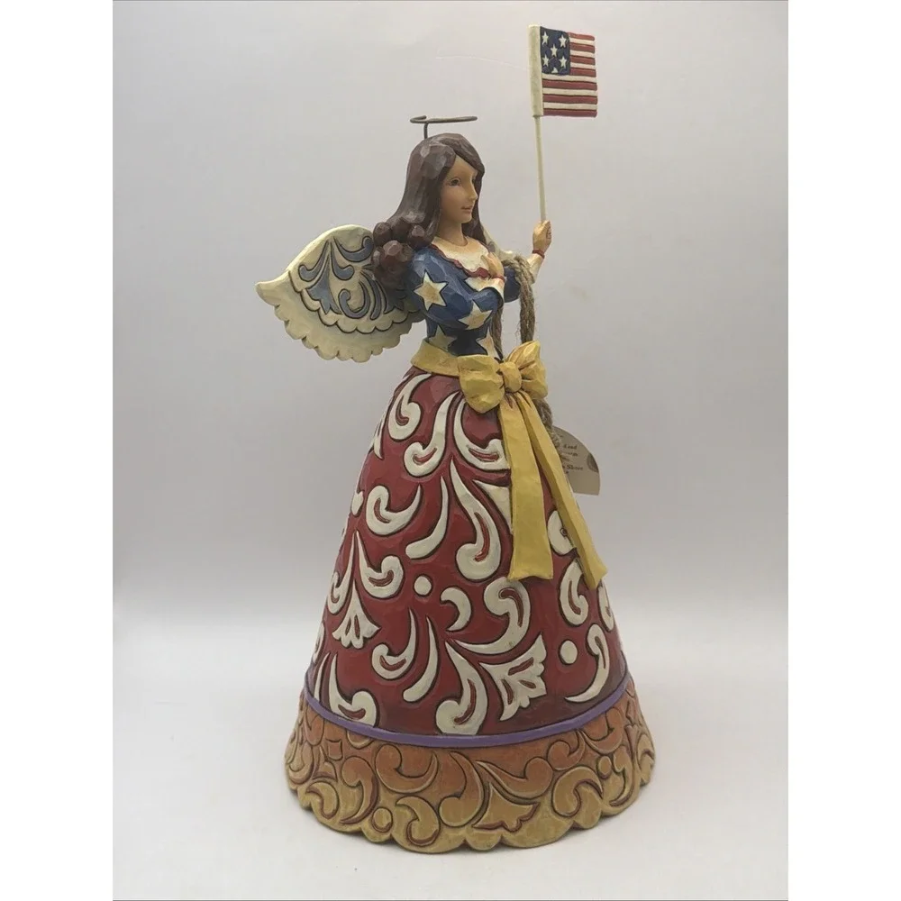2009 Jim Shore Patriotic USA ANGEL Flag Of Freedom Forever Wave 4016965 July 4th